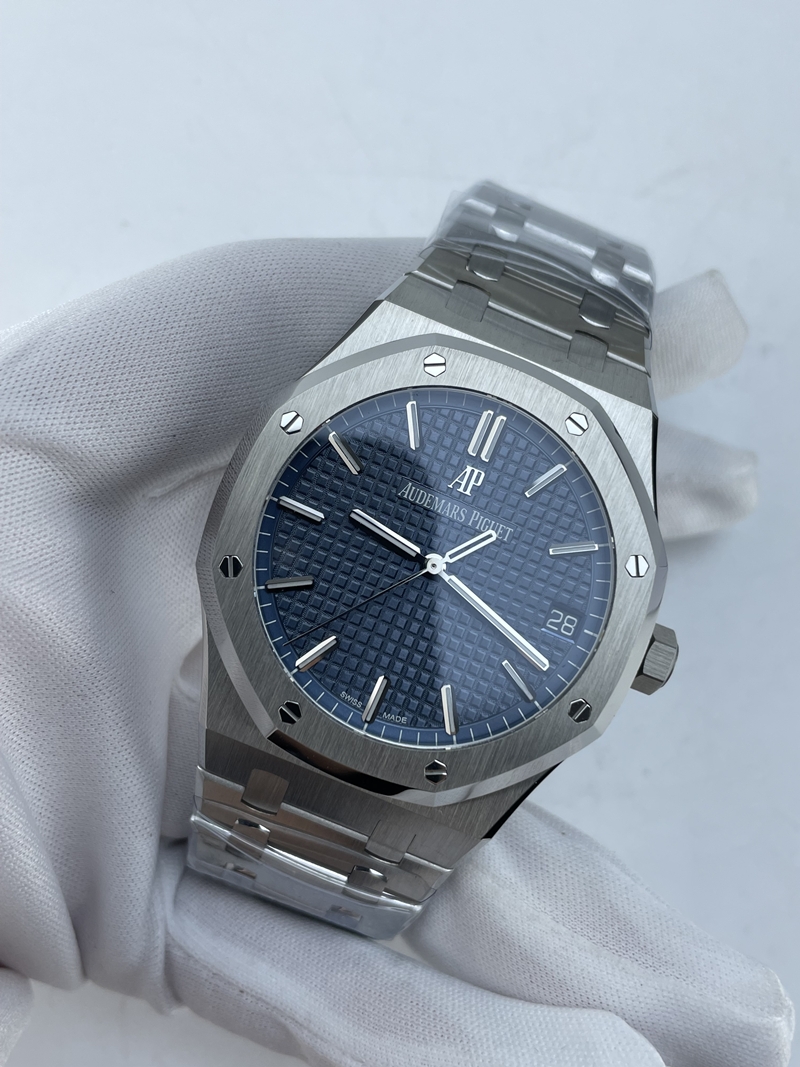 (준비완료/특급배송)NO.4013/VS공장 오데마피게 Royal Oak 41mm 15500 SS VSF 1:1 Best Edition Blue Textured Dial on SS Bracelet DD4302 Super Clone