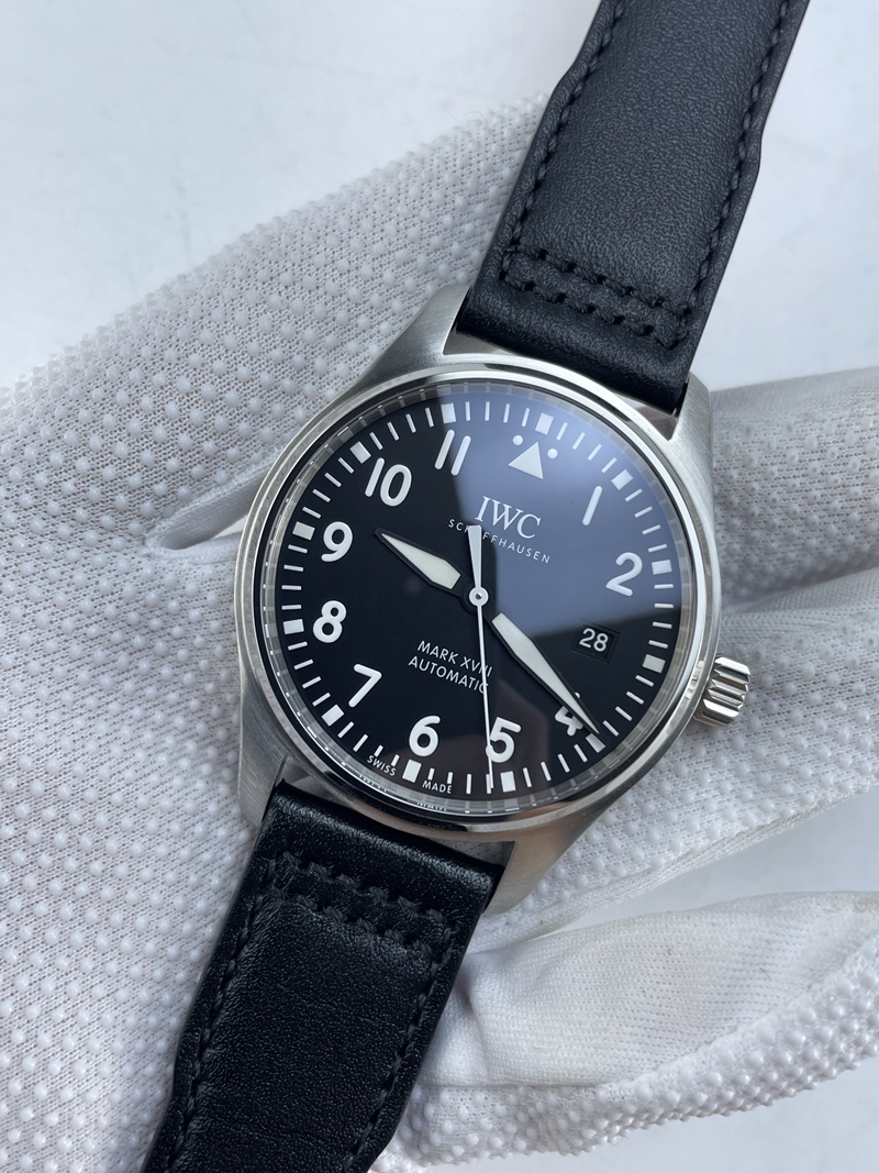 (당일출고/2~3일도착)NO.94/M+F공장 IWC 마크18 블랙다이얼 가죽스트랩